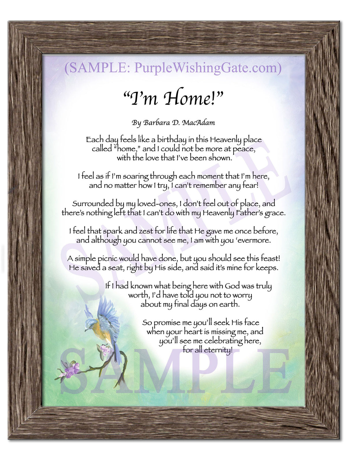 "I'm Home!" - Memorial Gift - PurpleWishingGate.com