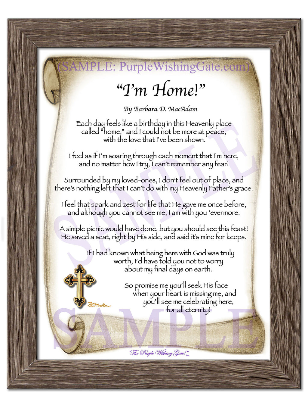 I'm Home: Sepia Scroll / 5x7 / 5x7 Birchwood
