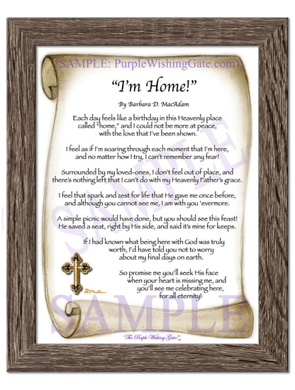 "I'm Home!" - Memorial Gift - PurpleWishingGate.com