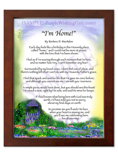 "I'm Home!" - Memorial Gift - PurpleWishingGate.com