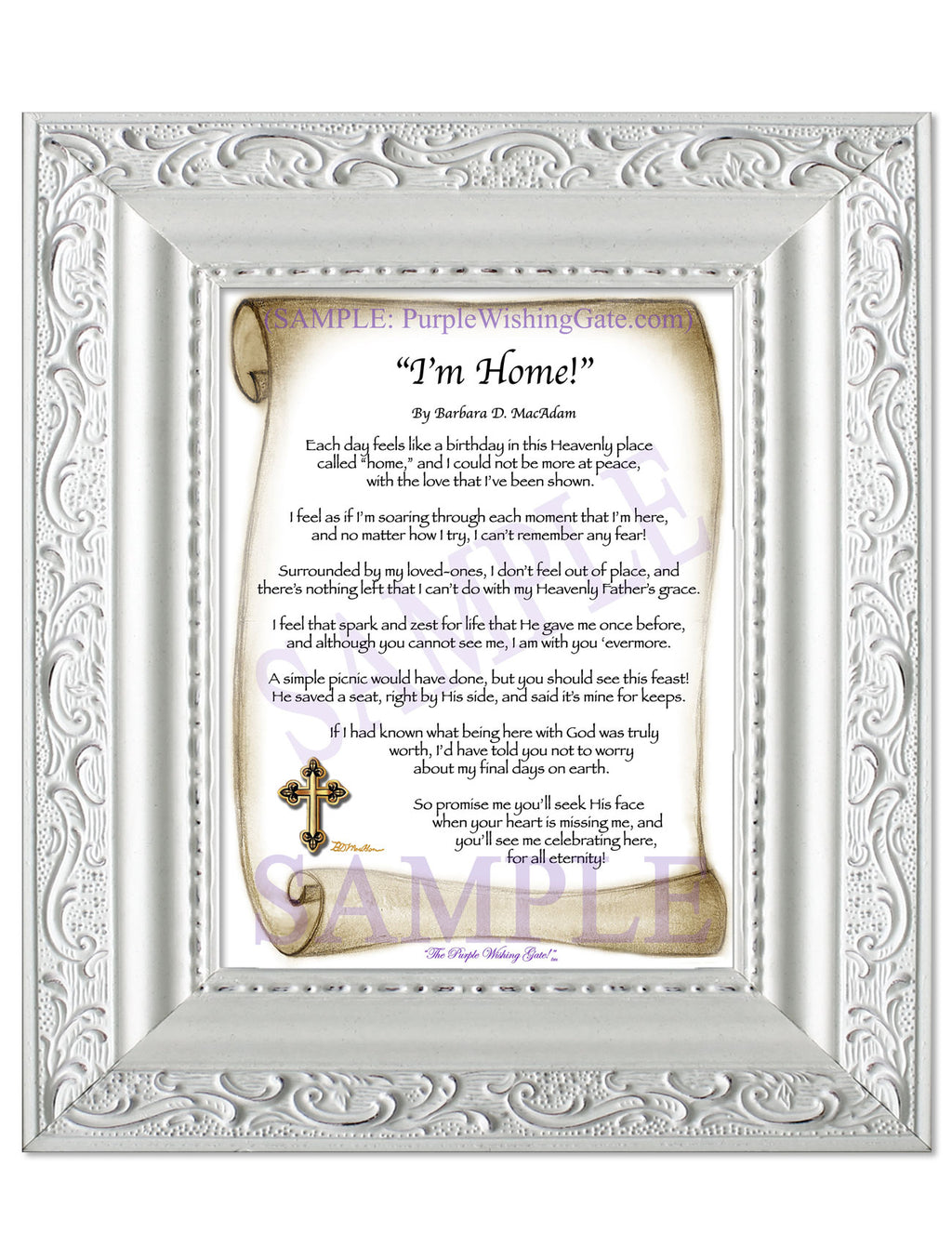 I'm Home: Sepia Scroll / 5x7 / 5x7 Vintage White
