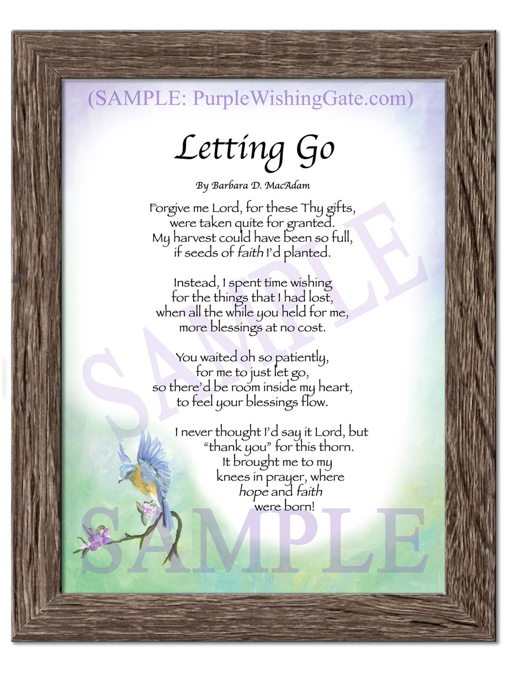 Letting Go: Bluebird / 5x7 / 5x7 Birchwood
