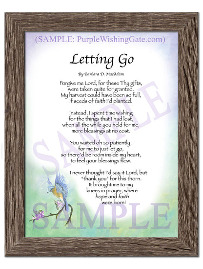 Letting Go - Encouragement Gift - PurpleWishingGate.com