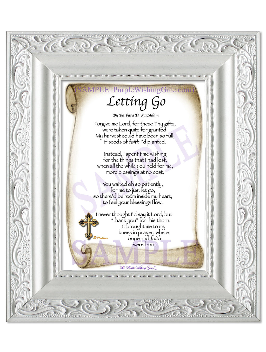 Letting Go: Sepia Scroll / 5x7 / 5x7 Vintage White
