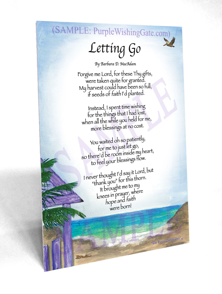 LETTING GO: Framed and Personalized Poem Gift! | PurpleWishingGate