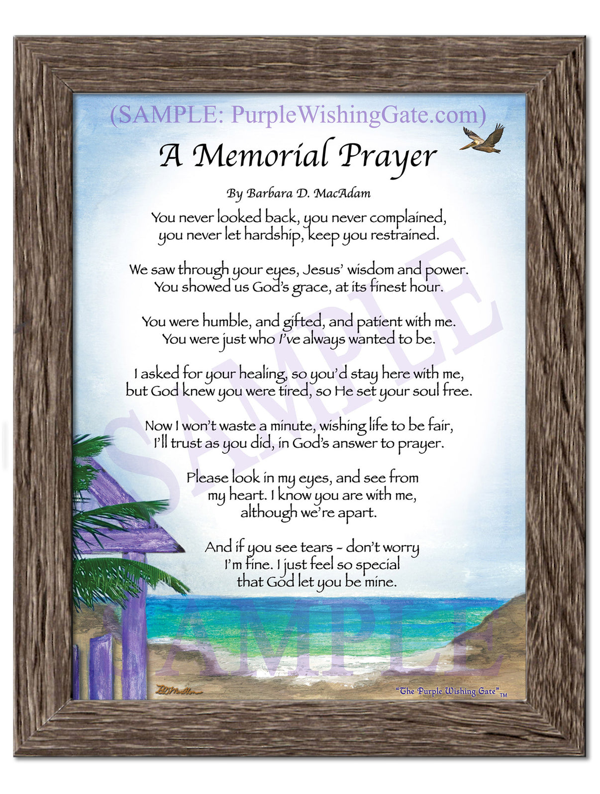 A Memorial Prayer - Memorial Gift - PurpleWishingGate.com