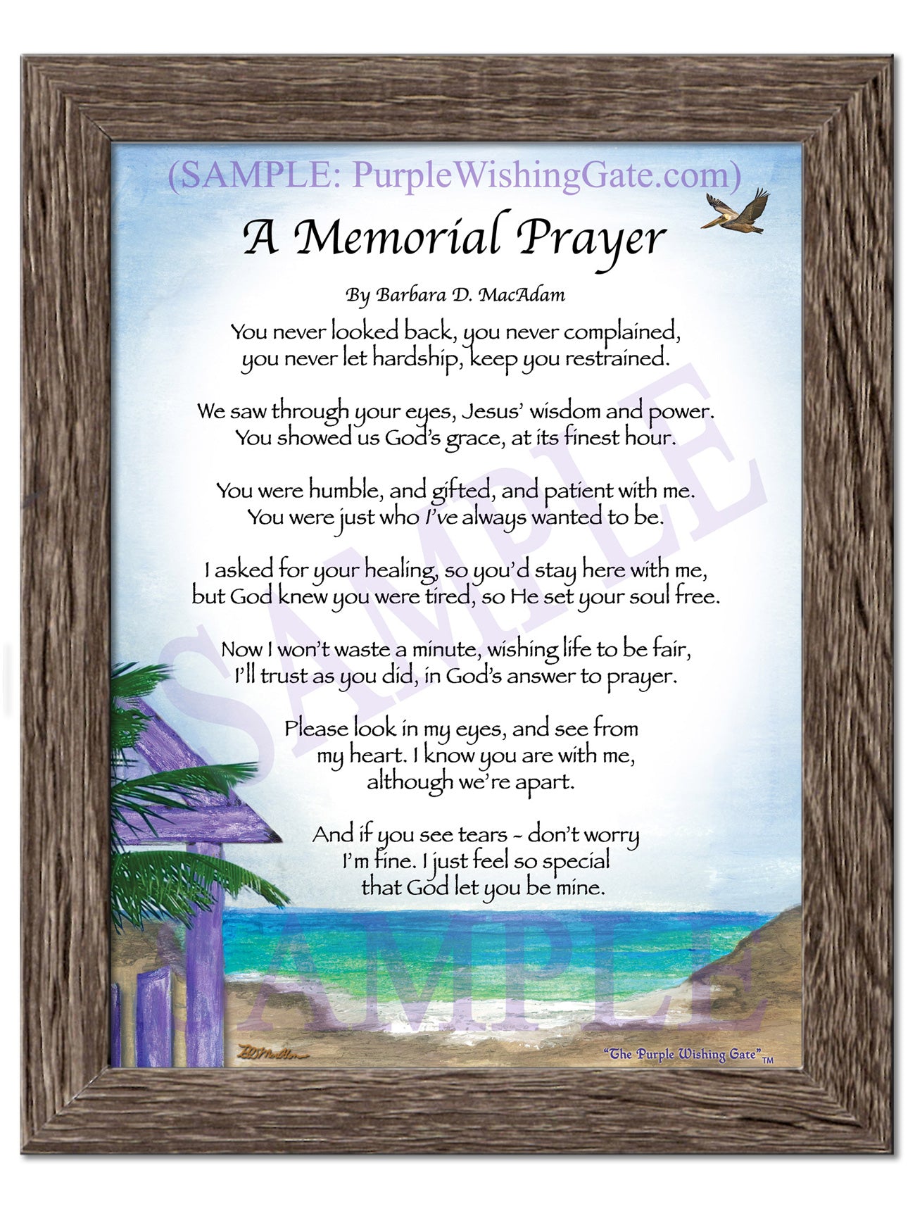 A Memorial Prayer - Memorial Gift - PurpleWishingGate.com