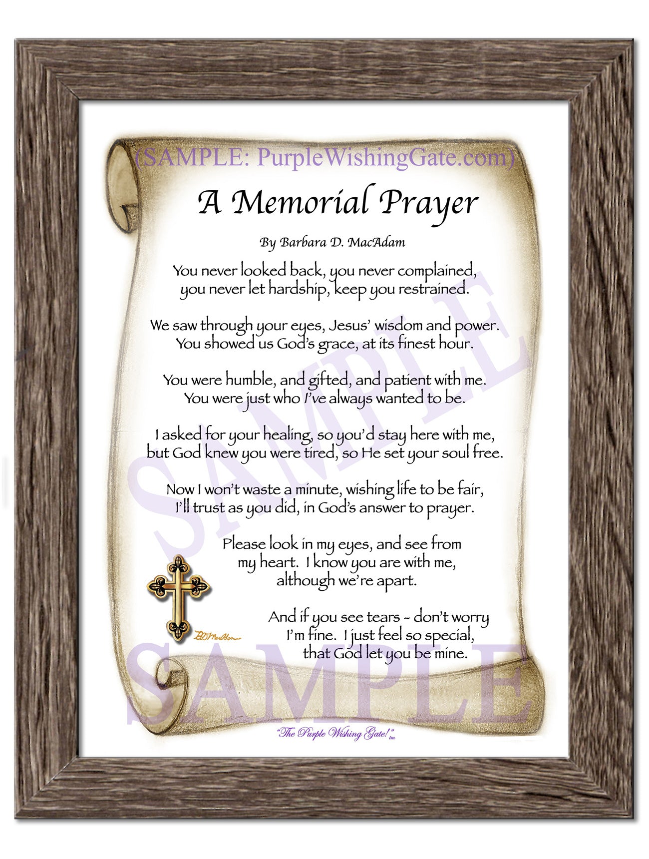 A Memorial Prayer: Personalized Bereavement Gift! | PurpleWishingGate
