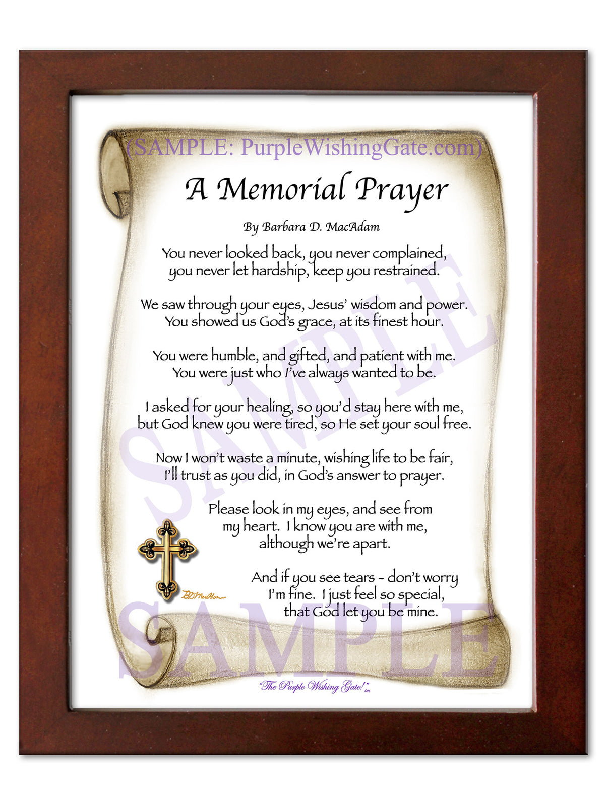 A Memorial Prayer - Memorial Gift - PurpleWishingGate.com