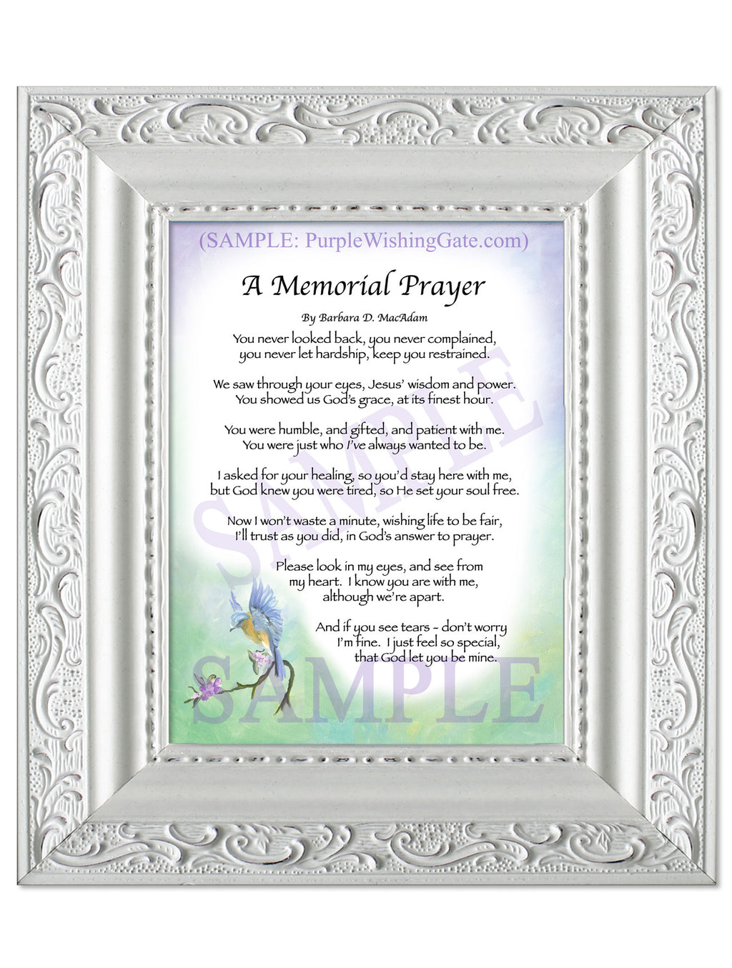 A Memorial Prayer: Bluebird / 5x7 / 5x7 Vintage White
