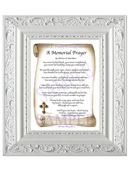 A Memorial Prayer - Memorial Gift - PurpleWishingGate.com