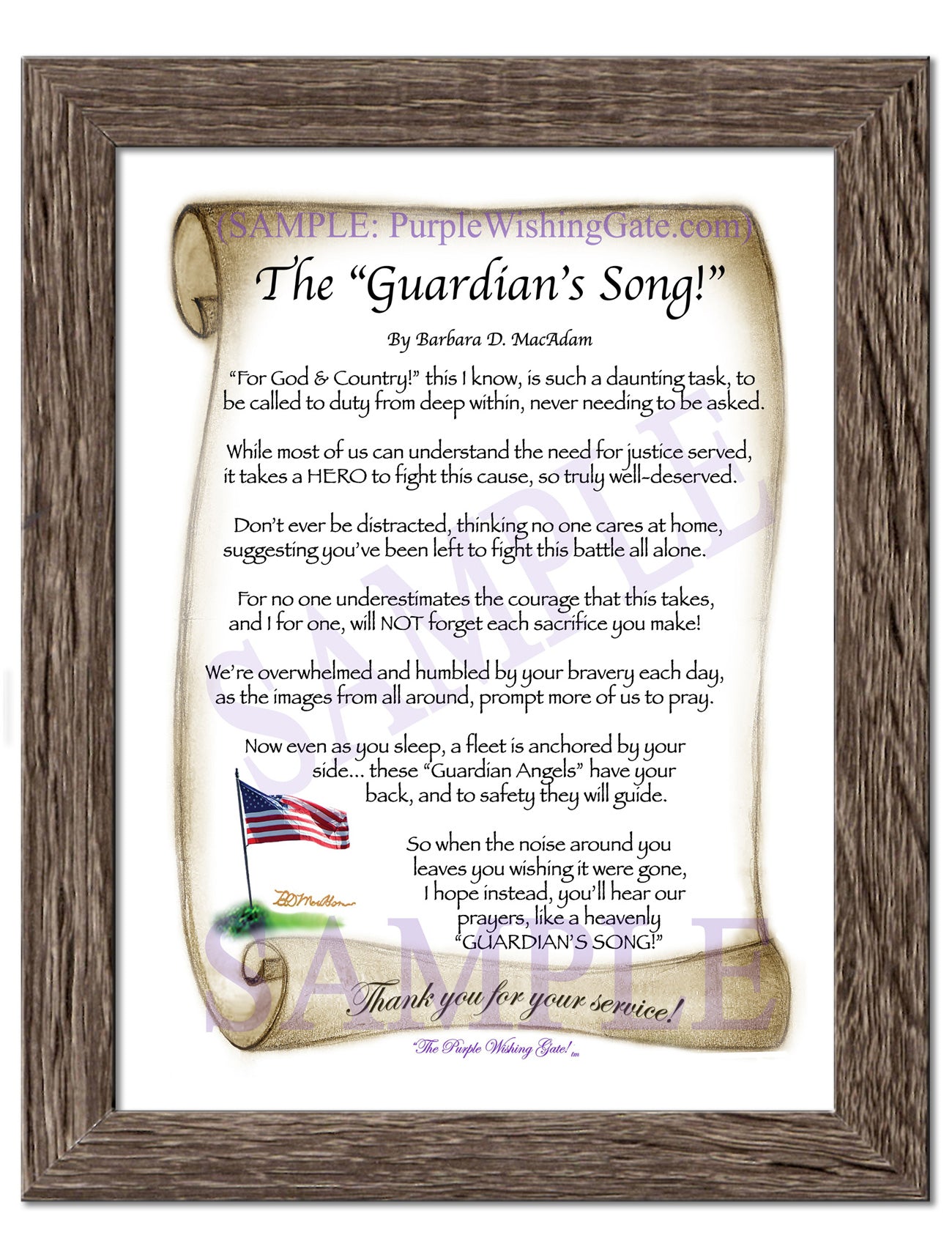 The Guardian's Song! - Military Gift - PurpleWishingGate.com