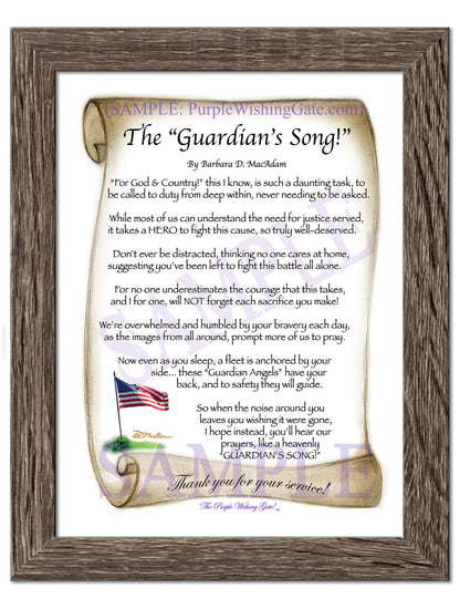 The Guardian's Song! - Military Gift - PurpleWishingGate.com