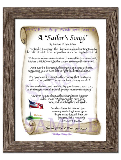 A Sailor's Song! - Military Gift - PurpleWishingGate.com