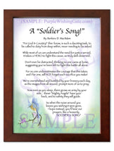 A Soldier's Song! - Military Gift - PurpleWishingGate.com