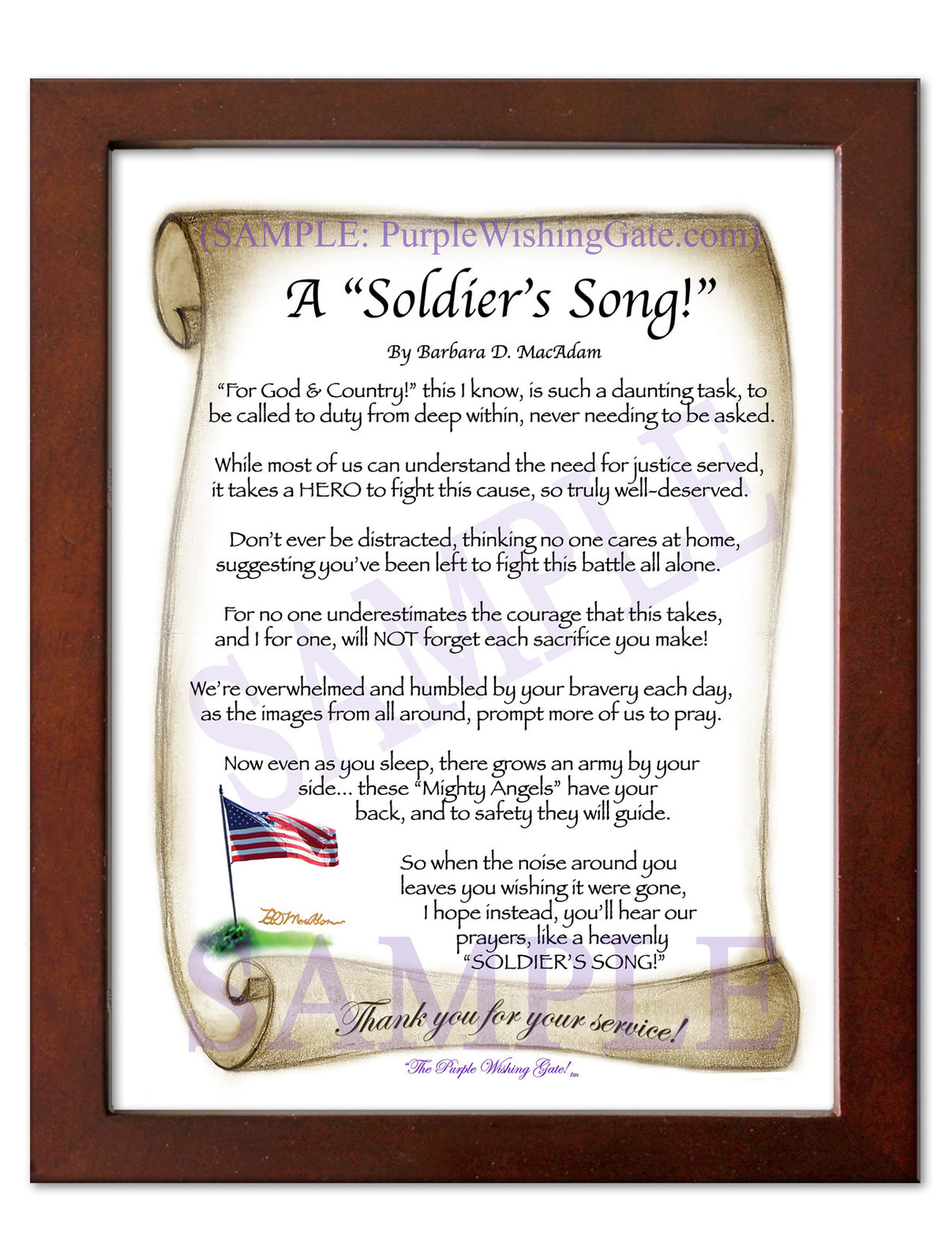 A Soldier's Song! - Military Gift - PurpleWishingGate.com