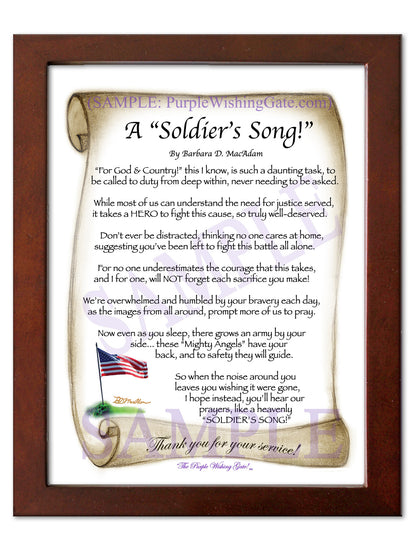 A Soldier's Song! - Military Gift - PurpleWishingGate.com