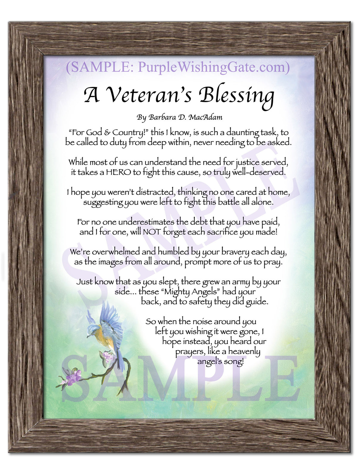 A Veteran's Blessing - Military Gift - PurpleWishingGate.com