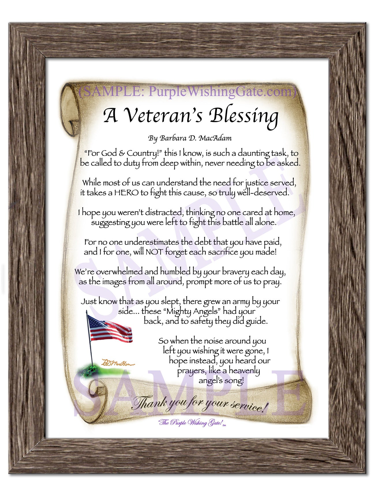 A Veteran's Blessing - Military Gift - PurpleWishingGate.com