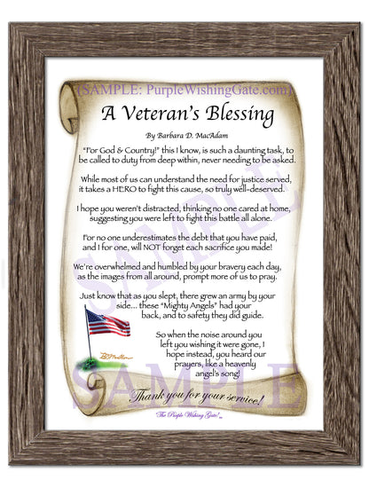 A Veteran's Blessing - Military Gift - PurpleWishingGate.com