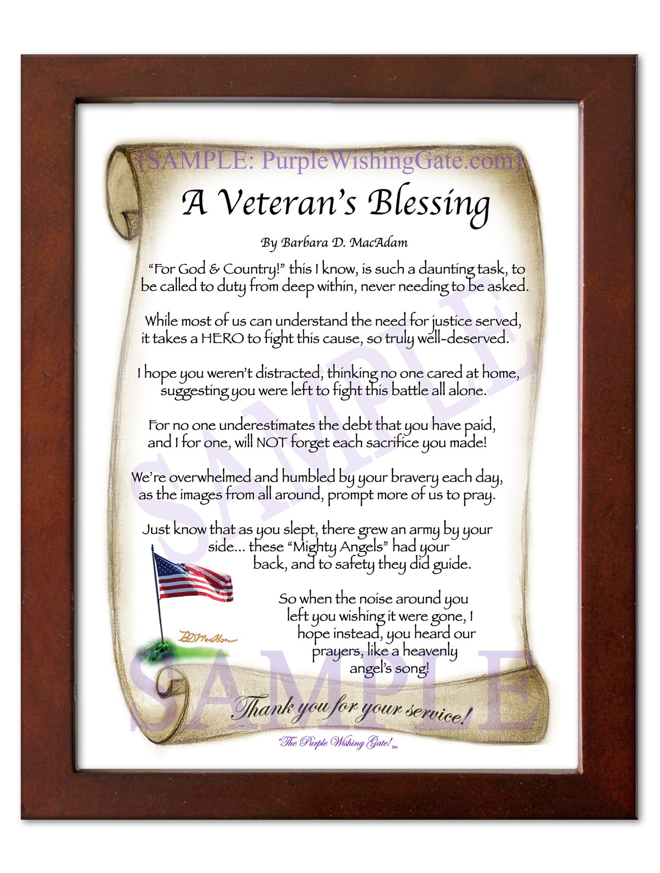 A Veteran's Blessing - Military Gift - PurpleWishingGate.com