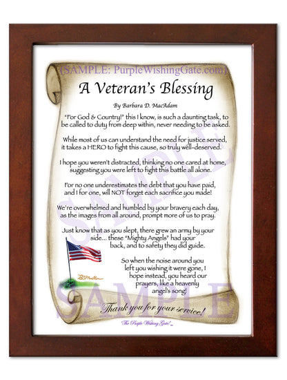 A Veteran's Blessing - Military Gift - PurpleWishingGate.com