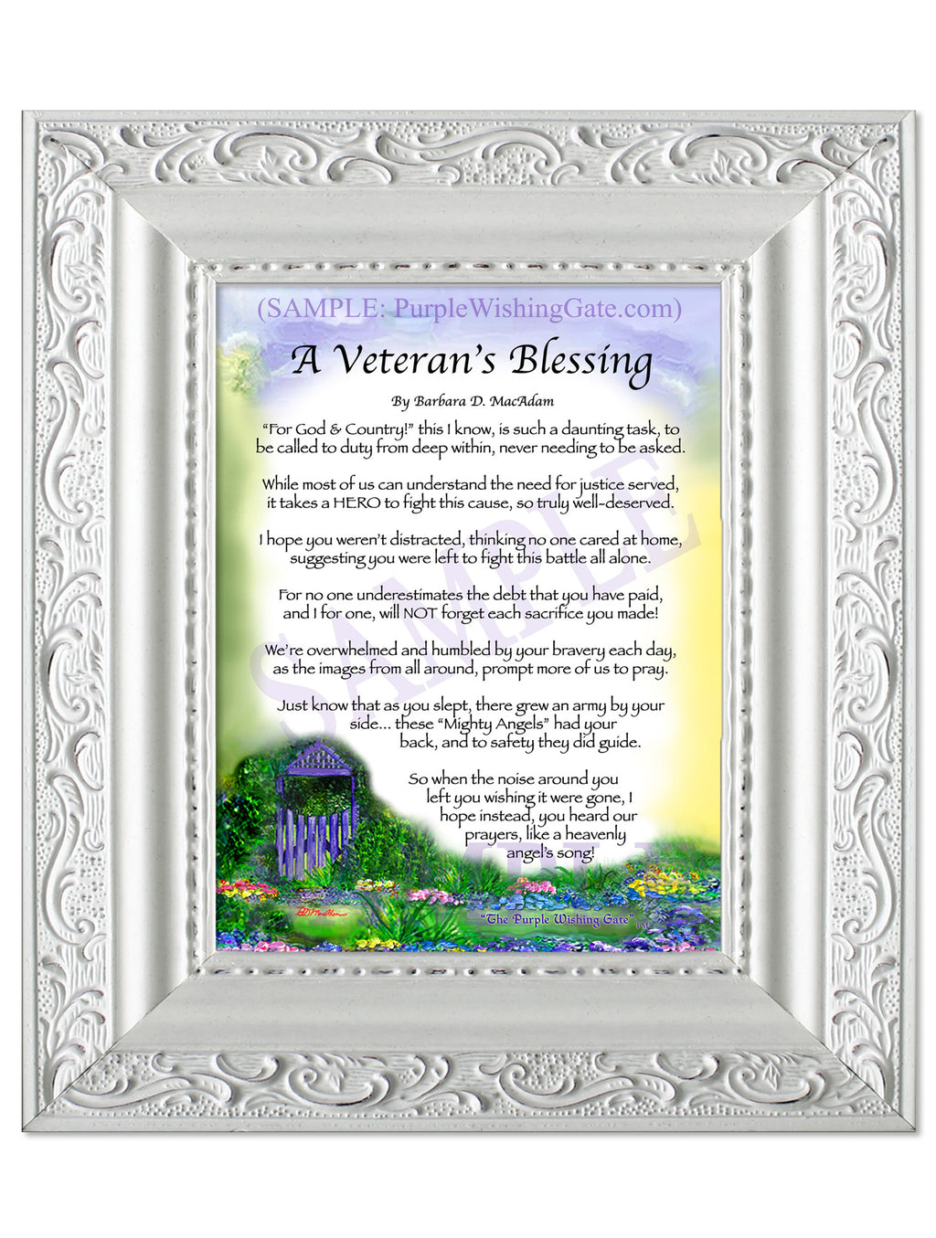 A Veteran's Blessing: Purple Wishing Gate / 5x7 / 5x7 Vintage White
