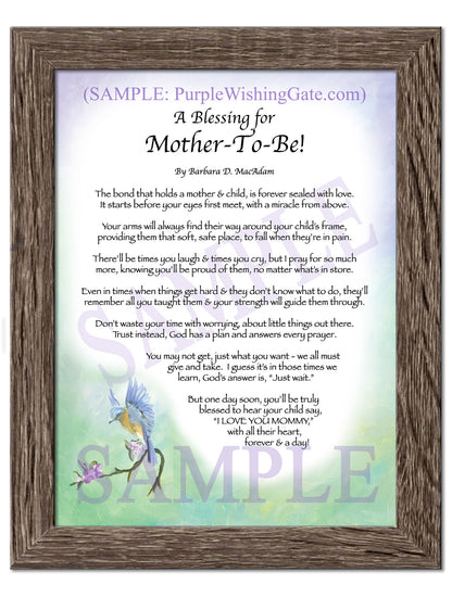 A Blessing for Mother-To-Be! - Gifts for Mom-Mother - PurpleWishingGate.com