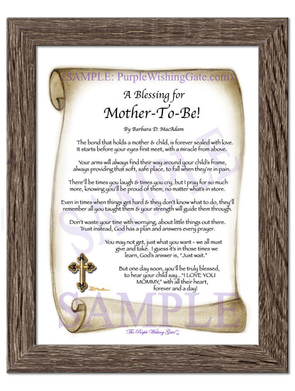 A Blessing for Mother-To-Be! - Gifts for Mom-Mother - PurpleWishingGate.com