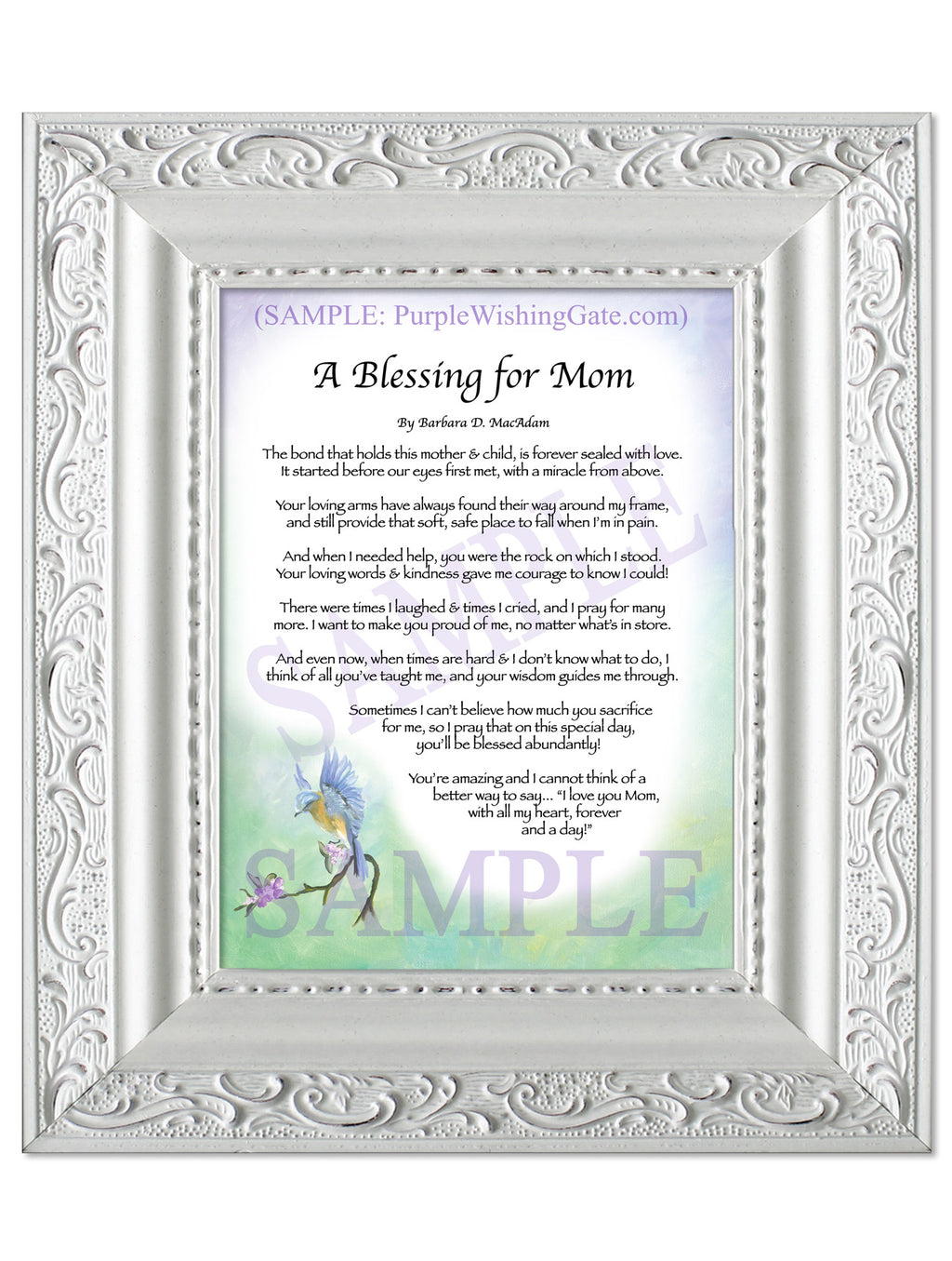 A Blessing for Mom: Bluebird / 5x7 / 5x7 Vintage White
