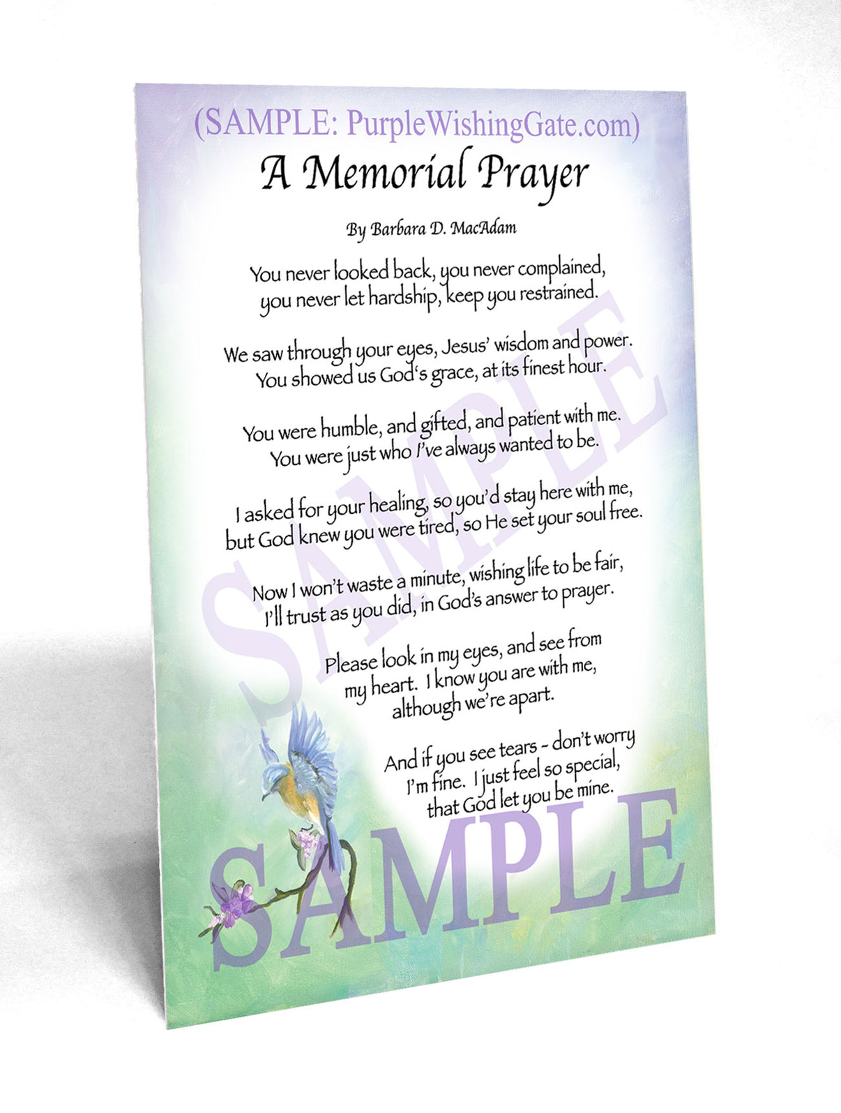 A Memorial Prayer - Memorial Gift - PurpleWishingGate.com