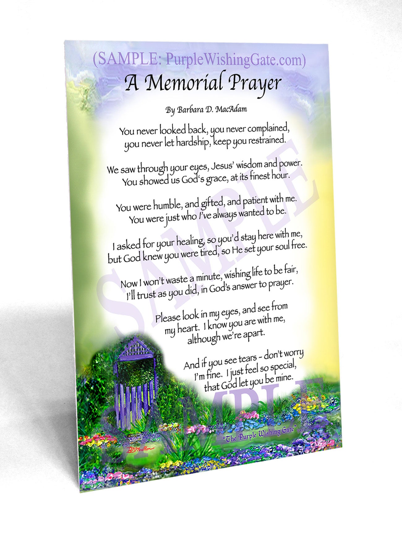 A Memorial Prayer - Memorial Gift - PurpleWishingGate.com