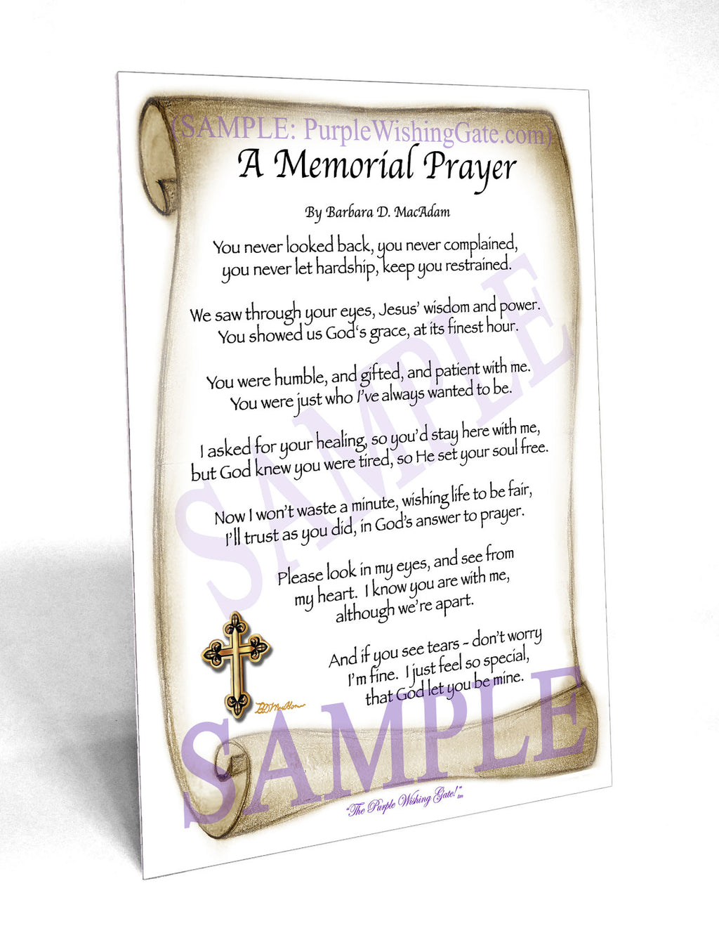 A Memorial Prayer: Sepia Scroll / 5x7
