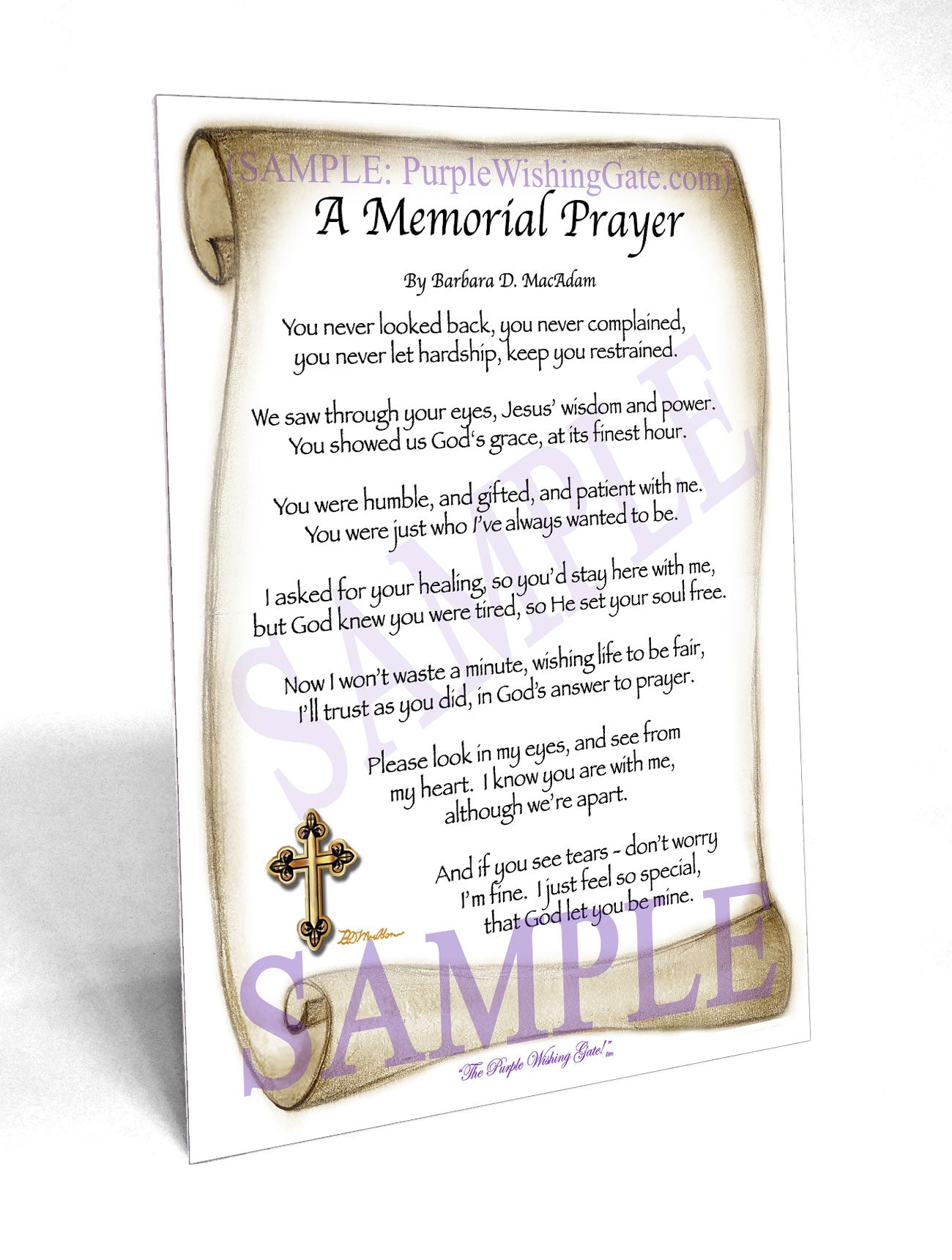 A Memorial Prayer - Memorial Gift - PurpleWishingGate.com