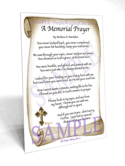 A Memorial Prayer - Memorial Gift - PurpleWishingGate.com