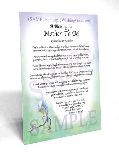 A Blessing for Mother-To-Be! - Gifts for Mom-Mother - PurpleWishingGate.com