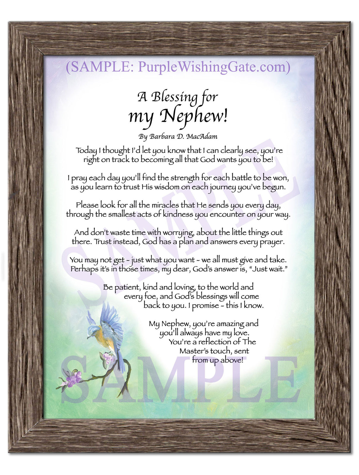 A Blessing for my Nephew! (child-adult) - Gifts for Nephew - PurpleWishingGate.com