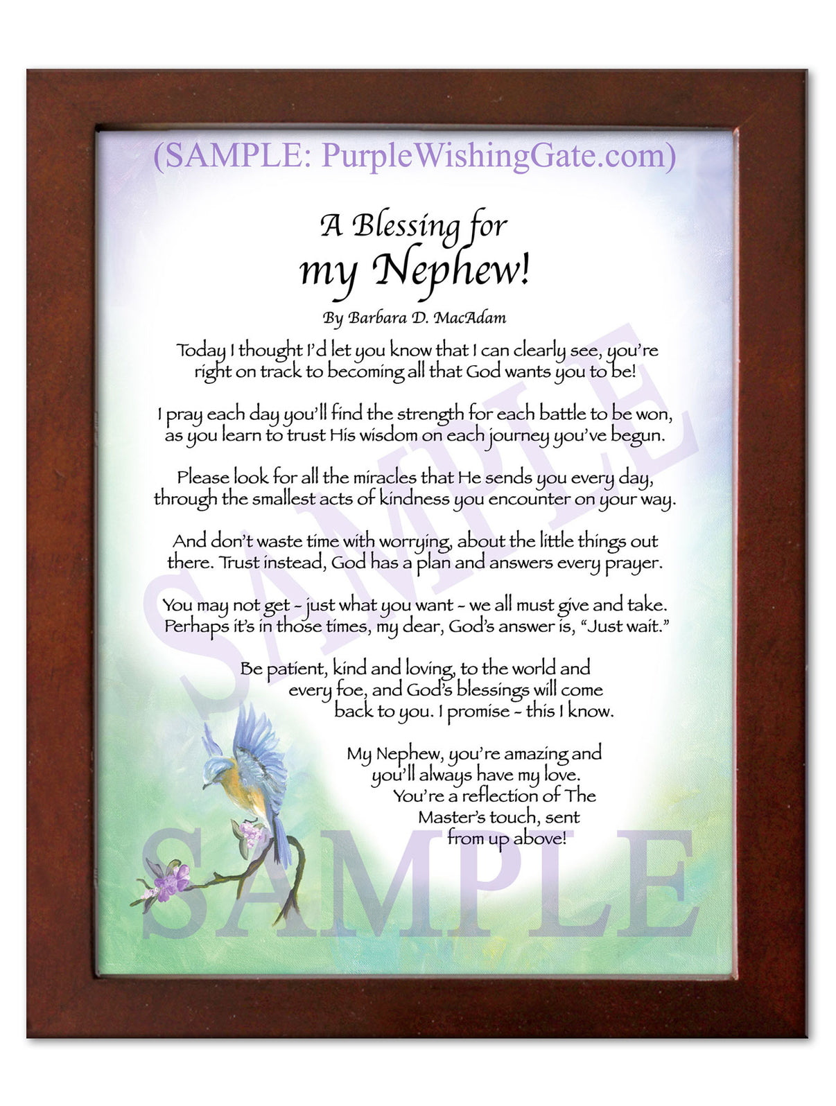 A Blessing for my Nephew! (child-adult) - Gifts for Nephew - PurpleWishingGate.com