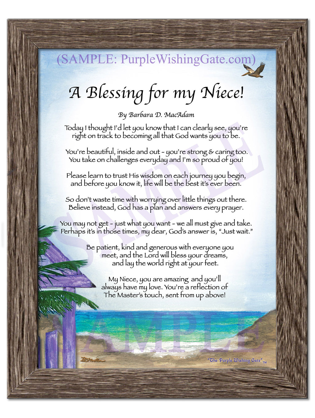 A Blessing for my Niece (child-adult): Paradise Cove / 5x7 / 5x7 Birchwood
