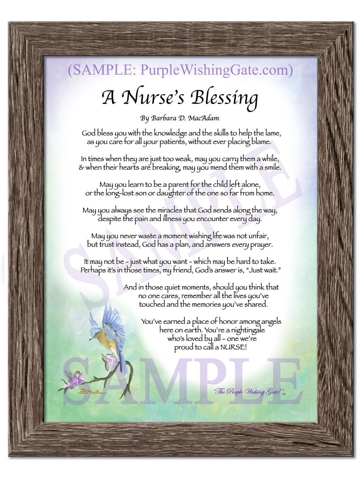 A Nurse's Blessing - Nurse's Gift - PurpleWishingGate.com