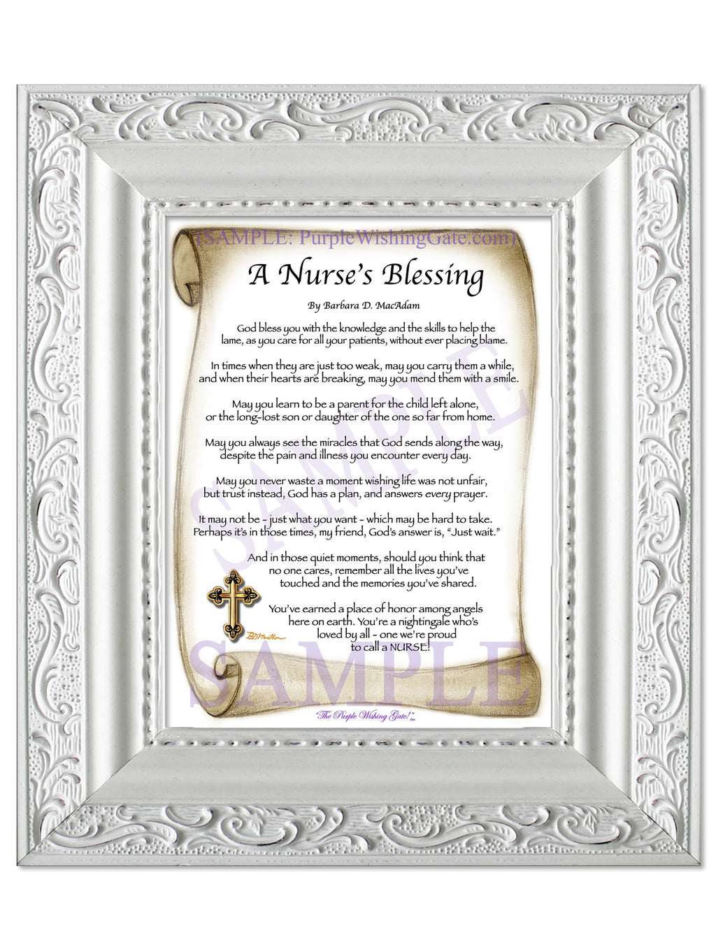 A Nurse's Blessing: Sepia Scroll / 5x7 / 5x7 Vintage White
