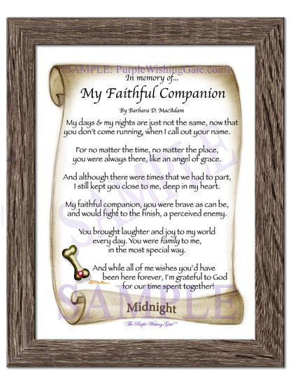 In memory of... My Faithful Companion - Pet Blessing - PurpleWishingGate.com