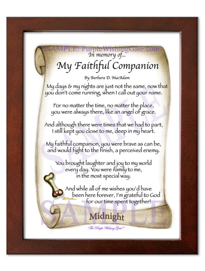 In memory of... My Faithful Companion - Pet Blessing - PurpleWishingGate.com