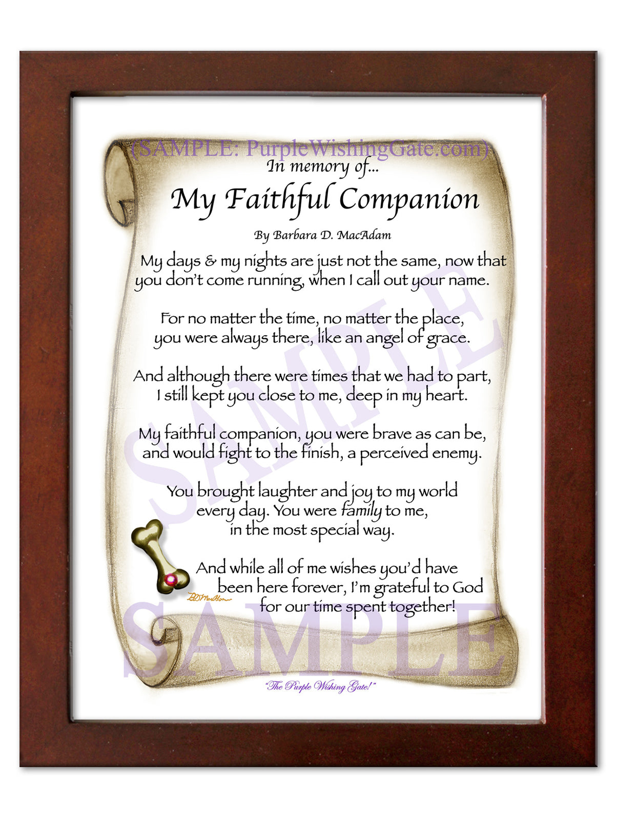 In memory of... My Faithful Companion - Pet Blessing - PurpleWishingGate.com
