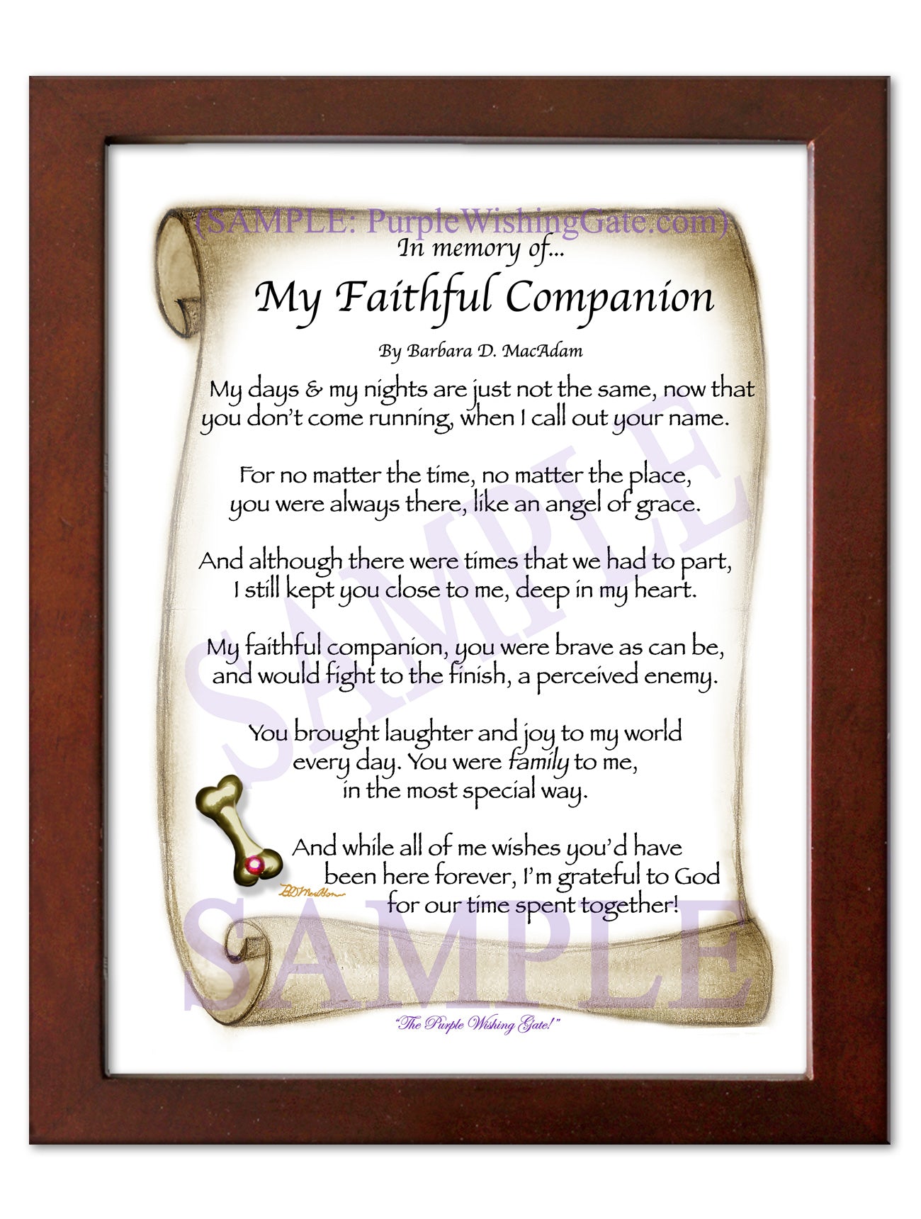 In memory of... My Faithful Companion - Pet Blessing - PurpleWishingGate.com