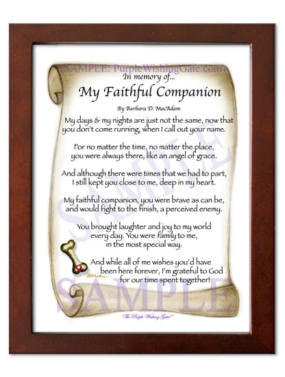 In memory of... My Faithful Companion - Pet Blessing - PurpleWishingGate.com