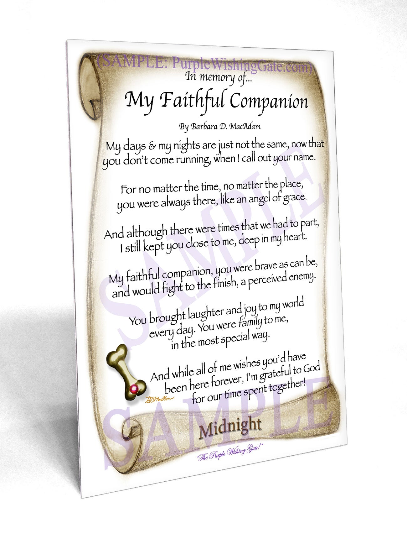 In memory of... My Faithful Companion - Pet Blessing - PurpleWishingGate.com
