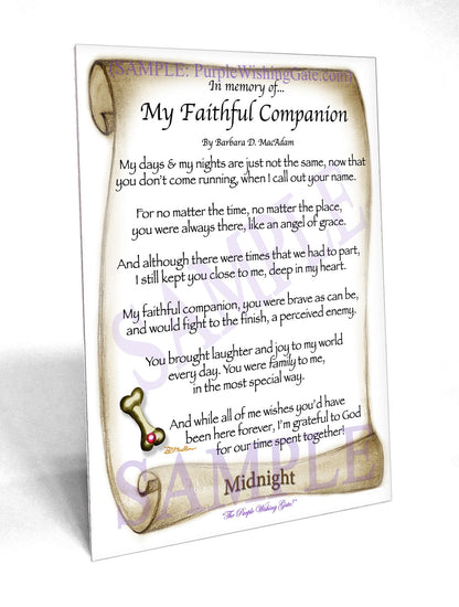 In memory of... My Faithful Companion - Pet Blessing - PurpleWishingGate.com