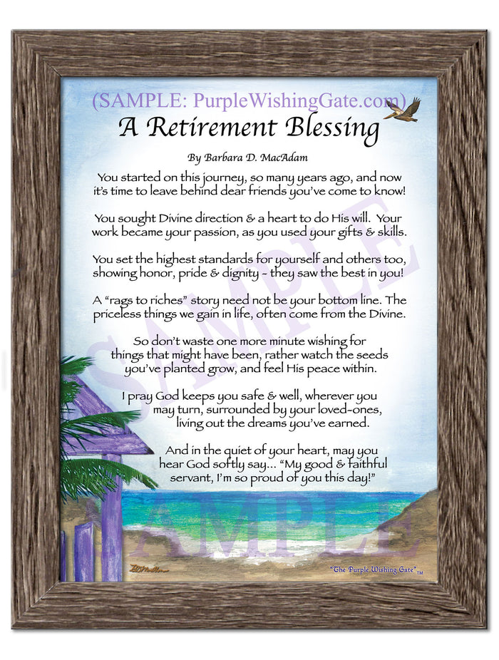 Retirement Blessing: Personalized Gift | PurpleWishingGate.com