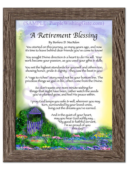 A Retirement Blessing - Retirement Gift - PurpleWishingGate.com